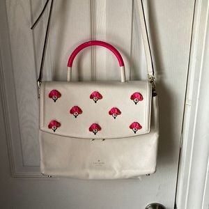 Cute kate spade crossbody with 3D pink flowers
